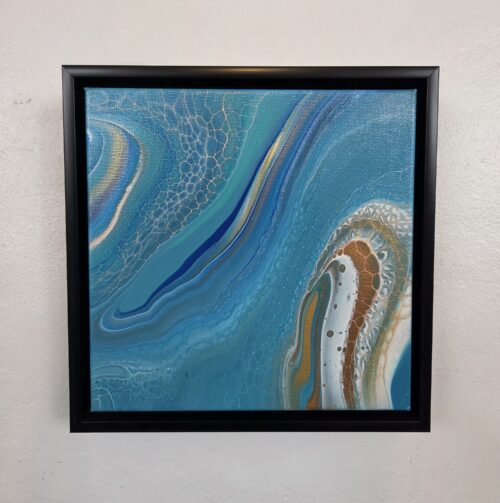 Shallow Gold — original fluid art canvas by Zac
