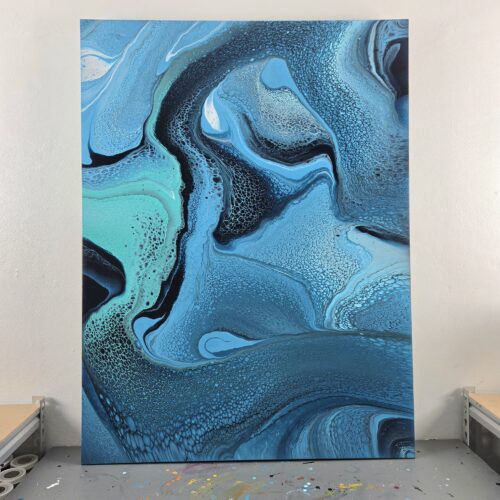 Waves in the Dark — original fluid art canvas by Zac
